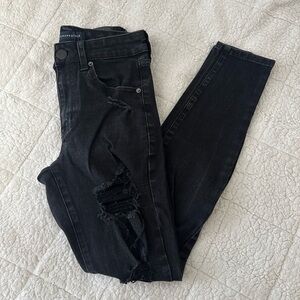 Aeropostale Black Distressed Skinny Jeans